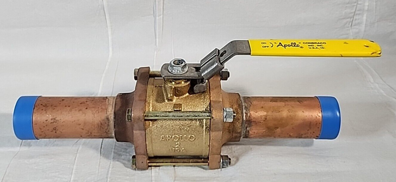 Appollo 82-208-01 2" Bronze Ball Valve w/Lock Plate & 4-1/2" Copper Tubes