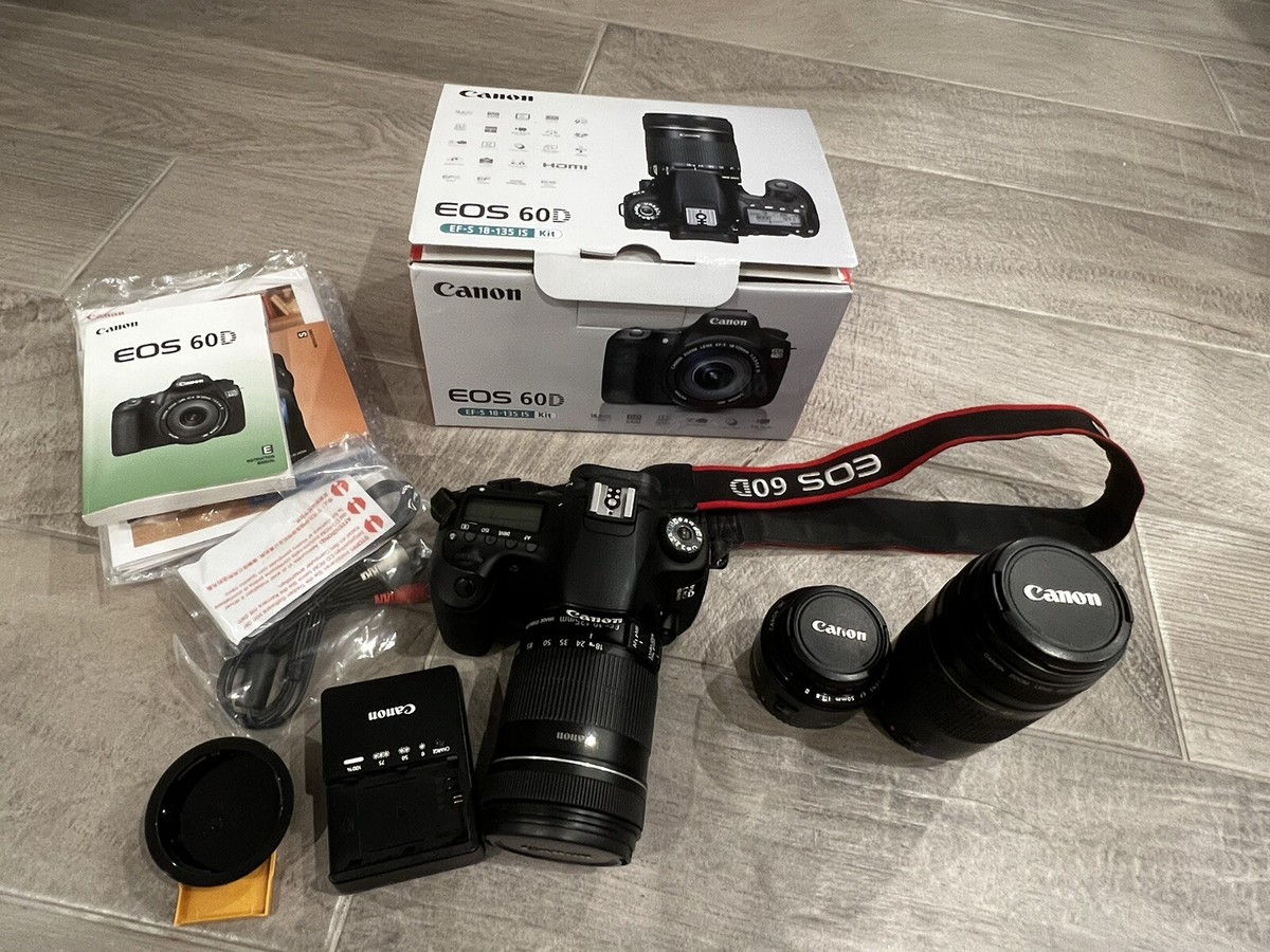 Canon EOS 60D Digital SLR Camera Kit w/ EF-S 18-135mm IS, 75-300mm 
