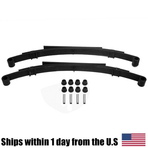 Golf Cart Rear Leaf Springs W/ Bushings 3 Leaf Set of 2 for Club Car