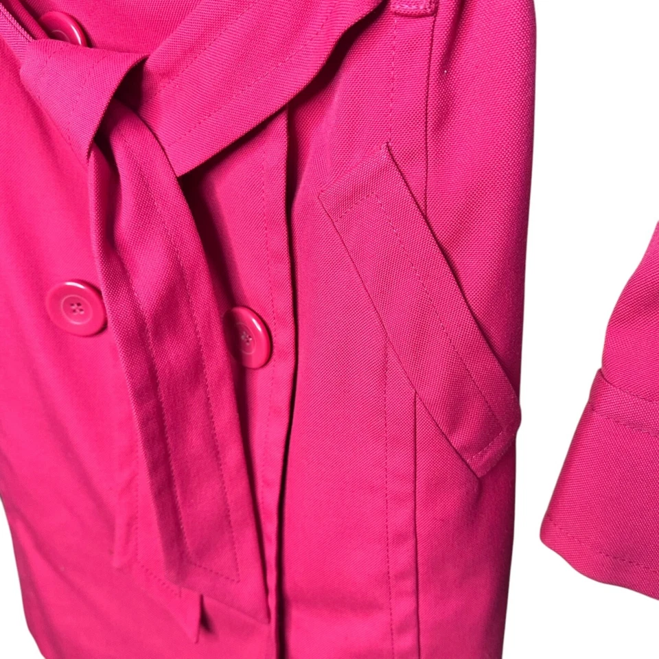 Тренч Trina Turk двубортный с поясом карманы ярко-розовый работа карьера XS - Изображение 3 из 4