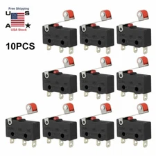 10Pcs KW12-3 Micro Roller Lever Arm Normally Open Close Limit Switch Microswitch