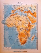 Carta geografica antica AFRICA EPOCA COLONIE ante 2° Guerra Mo. 1931 Antique map