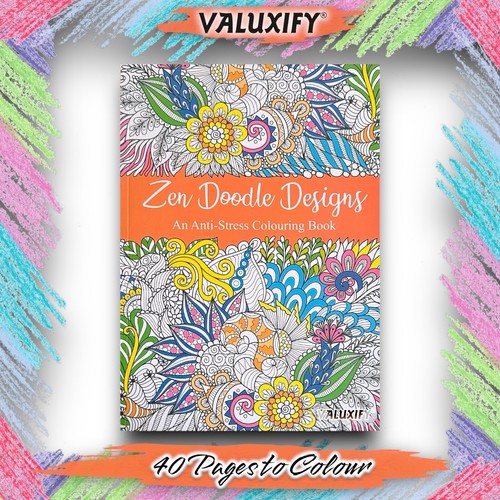 2x Adult Colouring Books Zen & Mindfulness Anti Stress Colour Therapy Mind Relax - Imagen 5 de 19