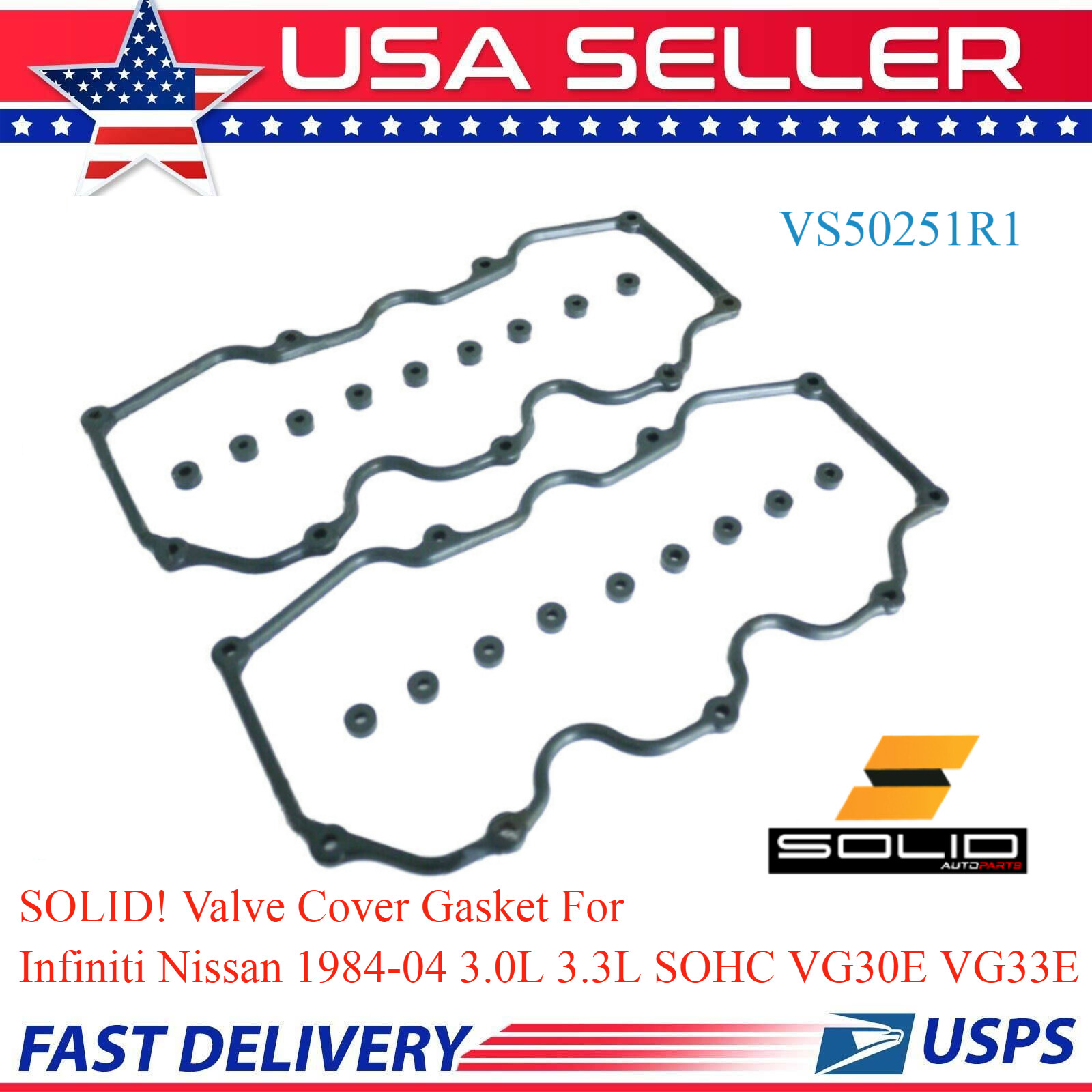SOLID!!! Valve Cover Gasket For Infiniti Nissan 8404 3.0L 3.3L SOHC