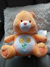 Vintage Care Bears 2003 Stuffed Animal Friend Bear Plush Flowers Peach 14  