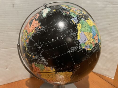 Replogle 12 Inch Starlight World Globe with 17” Metal Stand Vintage Rare - Picture 2 of 9