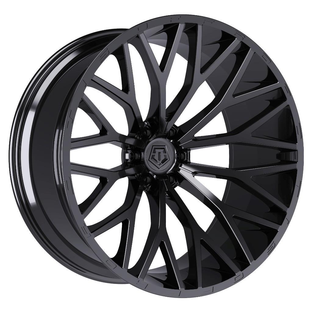 Set-4) TIS 566B 26X12 8x165.1 -44mm Gloss Black Wheels Rims 26