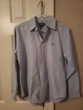 Boys Ralph Lauren Polo L/S Light Blue Shirt, Sz 16, Pre Owned great shape
