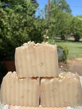 Handmade Oatmeal Milk  Honey Soap Dry Skin Care With Tumeric 3 Bars
