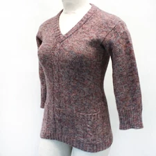 Vintage Renee Tener Outlander 70's V-neck wool sweater pocket warm size medium