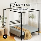 Artiss Metal Bed Frame Bed Base Double Queen Four-pouster Classic Bed POCHY