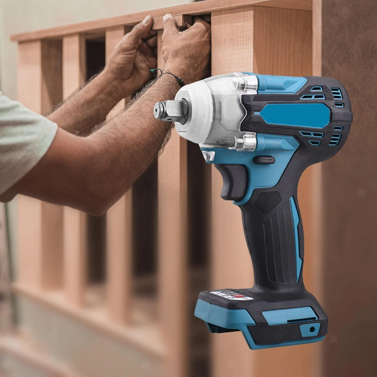 Cordless Impact Wrench High Torque Power Wrench for Home Style A