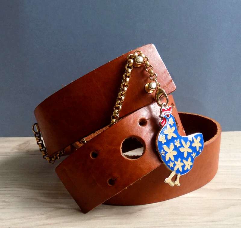 FORNARINA Brown Leather Belt and the Chicken Size S Italy