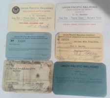 EPHEMERA AMERICANA 6 Union Pacific Railroad Employee's Cards 1947-1960 VINTAGE