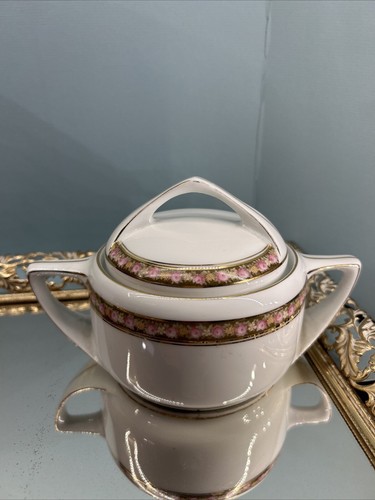 Rosenthal Magill & Co Flint MI Gold Rim Flower Rose Pattern serving 4 piece set. - Picture 5 of 17