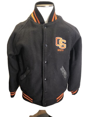 Oregon State Beavers  Varsity Wool NCAA Band Jacket  Men's XS BLACK Made In USA