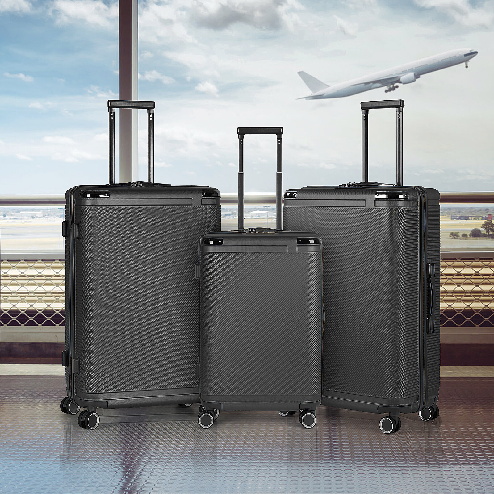 20in Modern Carry On Suitcase ABS Travel Luggage Bag Spinner Wheels TSA Lock