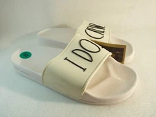 Rae Dunn Women Shoes sandals White Slide Wedge Size 8 SKU 11909