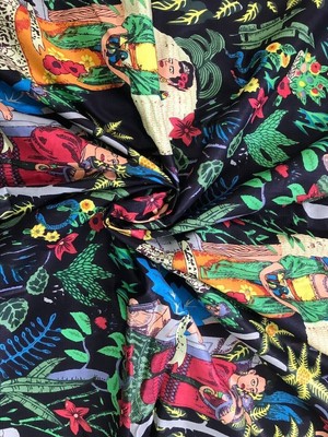 Ethnic Indian Running Loose Craft Sewing Cotton Fabric Frida Kahlo Print 10 Yard