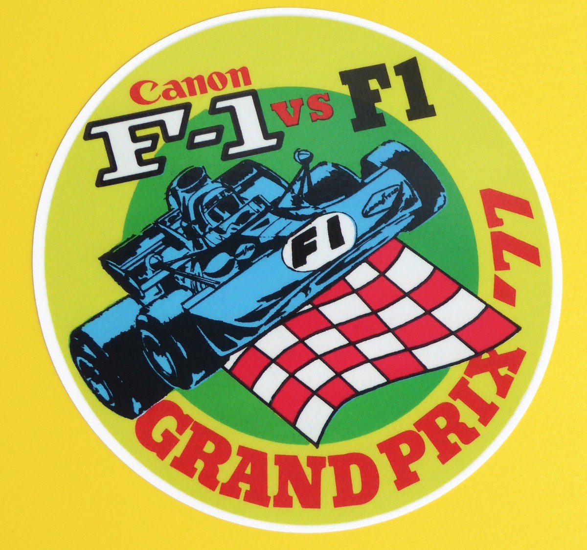 Vintage retro style F1 canon Grand Prix 1977 Formule One stickers