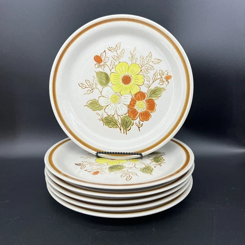 Old Brook Collection Stoneware Stonecreek Vtg 70/80s 6x Dinner Plates 10 3/4”