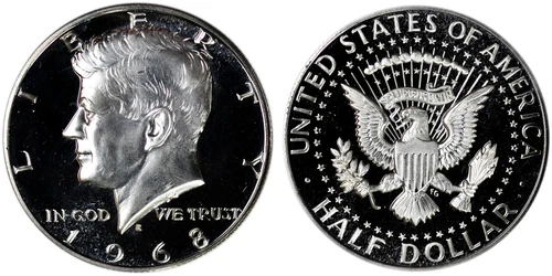 1968 S Proof Cameo Kennedy Half Dollar 40% Silver Uncirculated