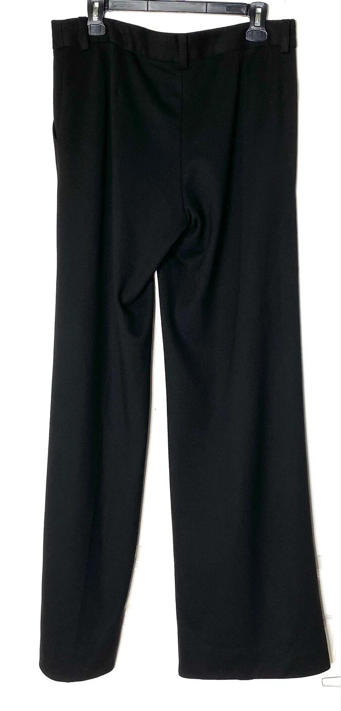 ? Pantaloni eleganti TORY BURCH neri tasche inclinate gamba larga pantaloni 12 designer USA