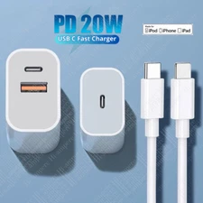 20W USB C Fast Charger PD Cord Type C Power Adapter For iPhone 16 15 14 13 12 11