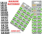 LR44, LR41, LR43, LR1130, LR754, LR936 1.5v Coin Cell Alkaline Button Batteries