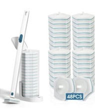 BALORIZ Disposable Toilet Brush with 48 PCS Toilet Refills, Disposable Toilet...