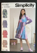 Simplicity Sewing Pattern 11183 Sweatshirt Dress Misses Size XS-XL Uncut