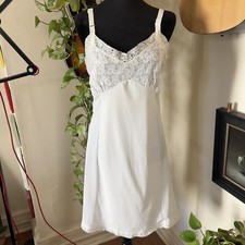 Vtg Philmaid White Lacey Slip - Size 38
