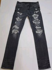 AMERICAN EAGLE Mens jeans 29x32 (29×31) Airflex X Slim Tapered Rip Gray Stretch 