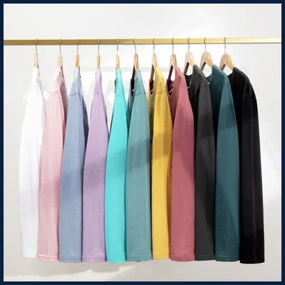 2026  New Combed Compactall Cotton Heavy Round Neck Solid Color
