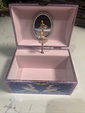 Splendid Music Box Co. Ballerina Jewelry Box Metallic Star Filled Sky Dark Blue
