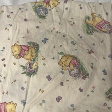 VINTAGE 1990s FITTED CRIB SHEET DISNEY CLASSIC POOH AND HONEY POTS 48" X 25"