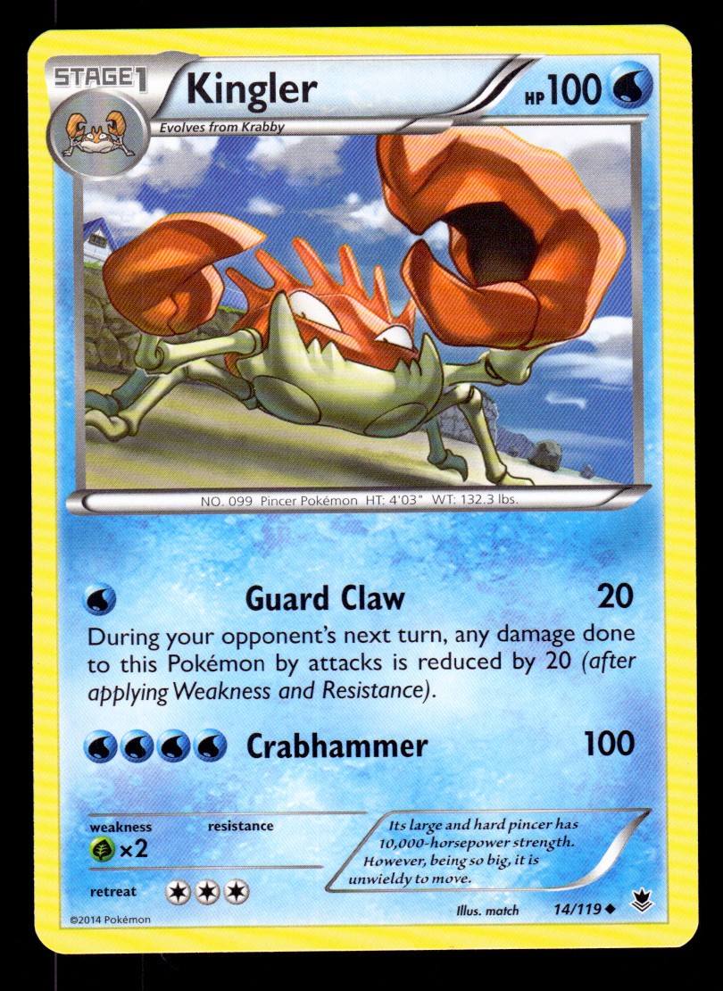 Kingler 14/119 XY Phantom Forces Uncommon NM