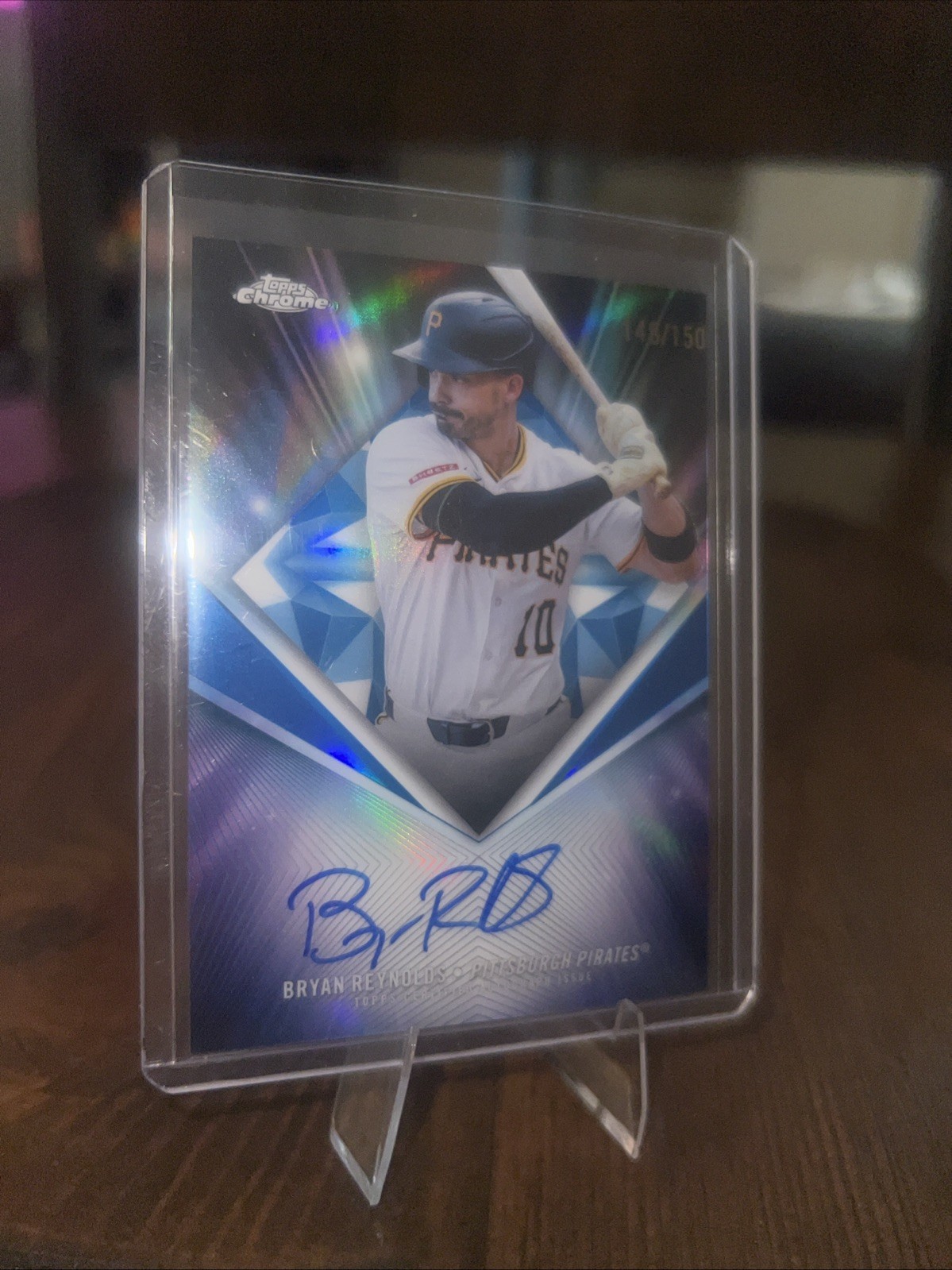 2026 Topps Chrome Bryan Reynolds 75th Diamond Auto 101/150 #75D-BR Pirates view 1