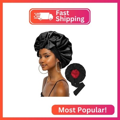 CHLINS Extra Large Satin Bonnet for Sleeping, Jumbo Silk Double Layer Hair Bonne