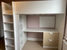 IKEA SMÅSTAD Loft Bed White + Desk + 2 Drawers + Wardrobe + Bookcase (SW8)