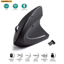 HOMEFISH Vertikale Maus, Ergonomische 2,4-Ghz-Funkmaus, Optische Maus, 3 Einstel