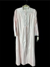 Vtg Christian Dior Lingerie Maxi Nightdress Pullover Satin Pink Lace Small NOS
