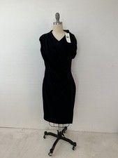 Lauren Ralph Lauren Dress Womens 10 Black Ruched Sheath Little Black LBD