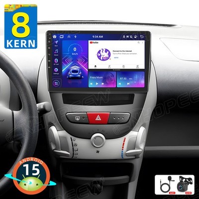 6+128GB Android 15 Autoradio CarPlay GPS Für Toyota Aygo Citroen C1 Peugeot 107