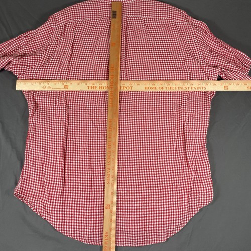 Ralph Lauren 100% Leinen Hemd Herren XL Kurzarm rot kariert Classic Fit Golf - Bild 6 von 6