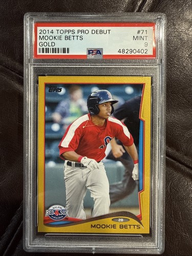 Mookie Betts 2014 Topps Pro Debut #71 (RC) Mookie Betts Gold 23/50 PSA 9 Mint