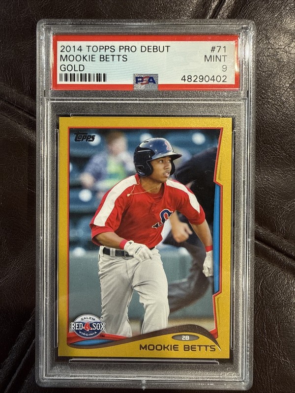 Mookie Betts 2014 Topps Pro Debut #71 (RC) Mookie Betts Gold 23/50 PSA 9 Mint