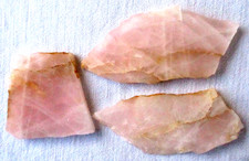 Rose Quartz Slab - 270 Grams - North Carolina -  (Lot of 3) - Translucent
