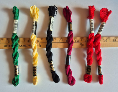 DMC SIZE 5 COTON PERLE EMBROIDERY THREAD 5 COLORS  100% COTTON  6 SKEINS