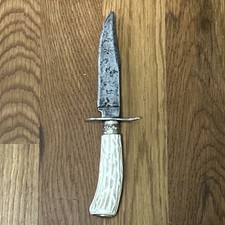 Unusual Antique William Rodgers Sheffield England Clip Blade Bowie Boot Knife